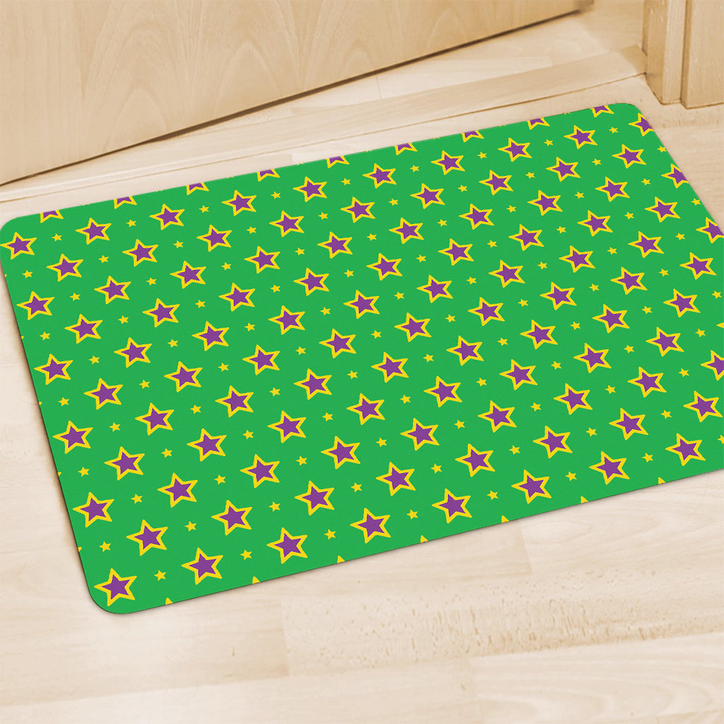 Mardi Gras Star Pattern Print Polyester Doormat