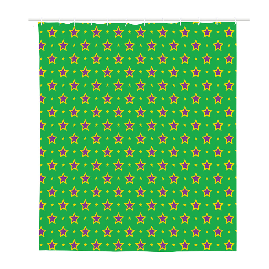 Mardi Gras Star Pattern Print Polyester Shower Curtain
