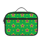 Mardi Gras Star Pattern Print Portable Lunch Bag