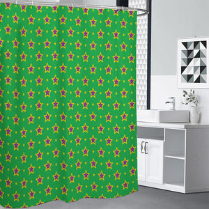 Mardi Gras Star Pattern Print Premium Shower Curtain