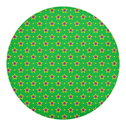 Mardi Gras Star Pattern Print Round Blanket