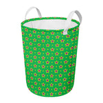 Mardi Gras Star Pattern Print Round Laundry Basket