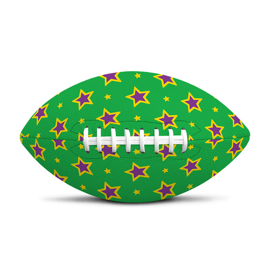 Mardi Gras Star Pattern Print Rugby Ball