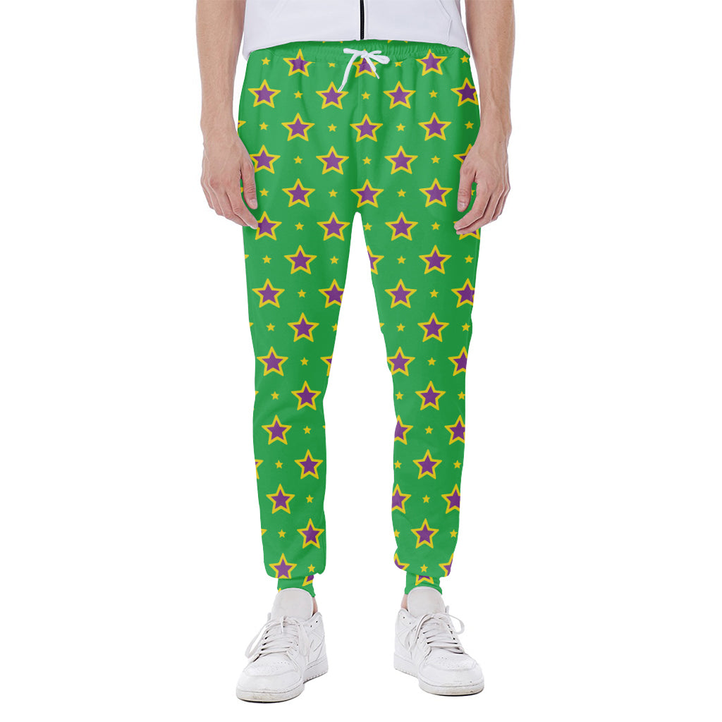 Mardi Gras Star Pattern Print Scuba Joggers