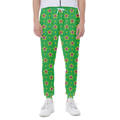 Mardi Gras Star Pattern Print Scuba Joggers