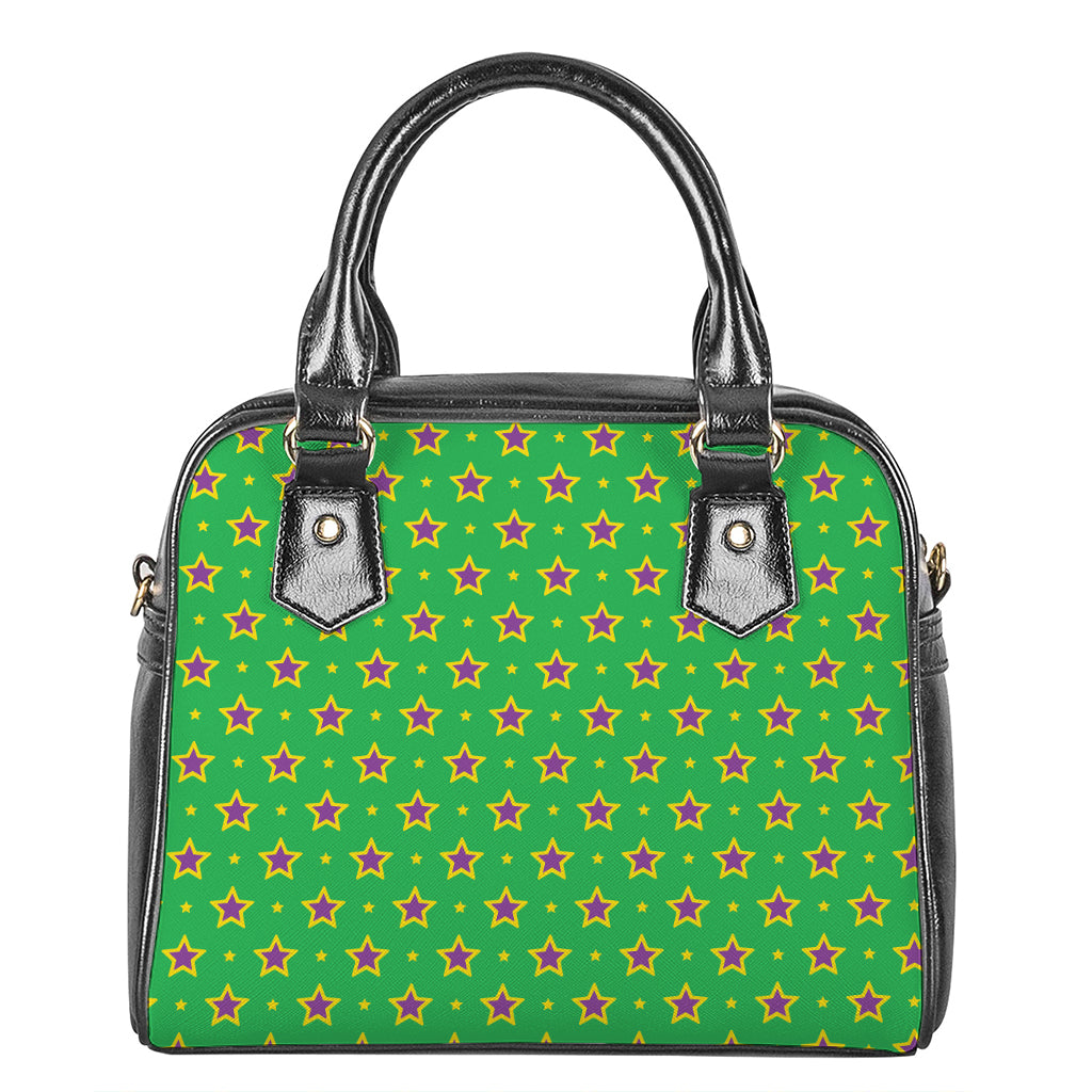 Mardi Gras Star Pattern Print Shoulder Handbag