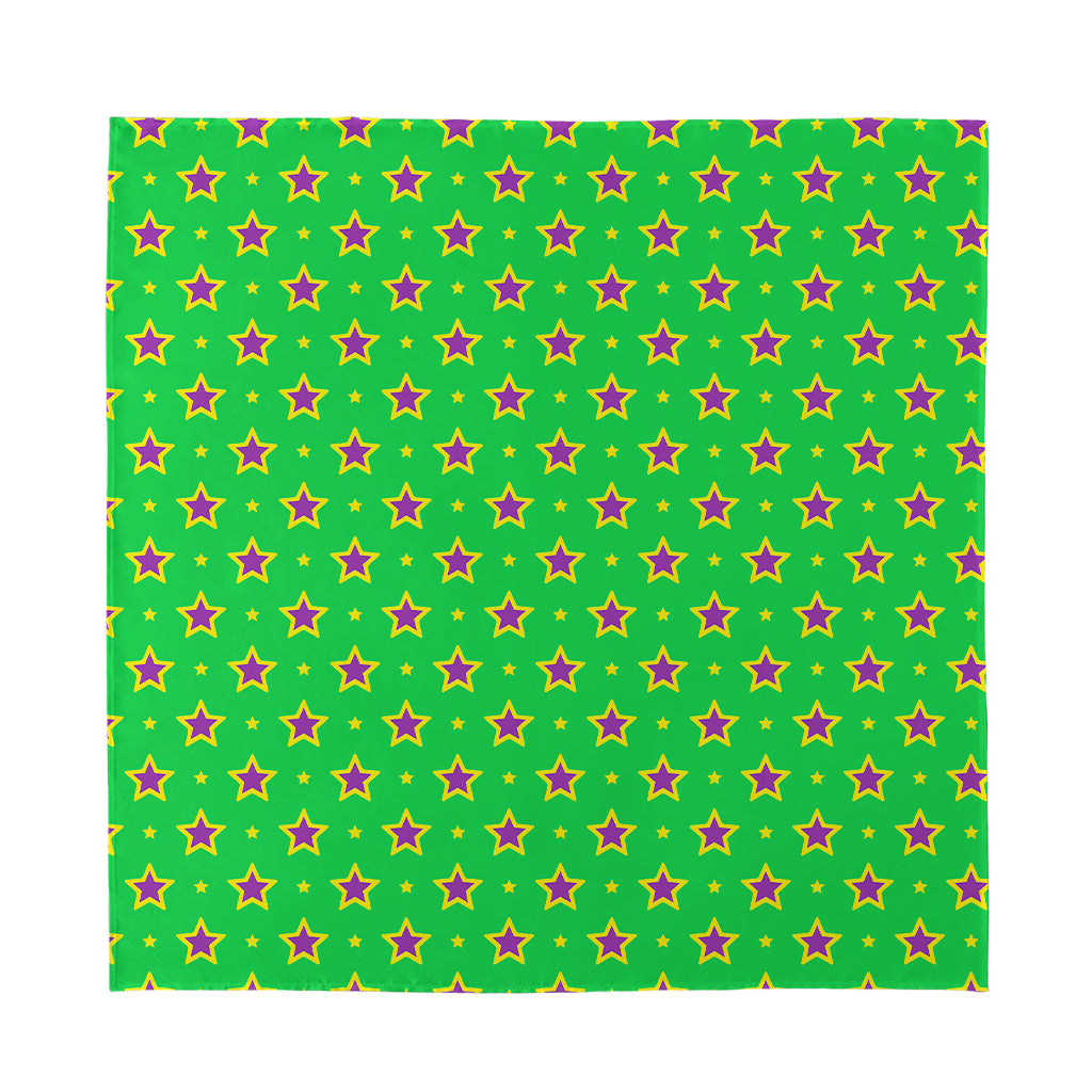 Mardi Gras Star Pattern Print Silk Bandana