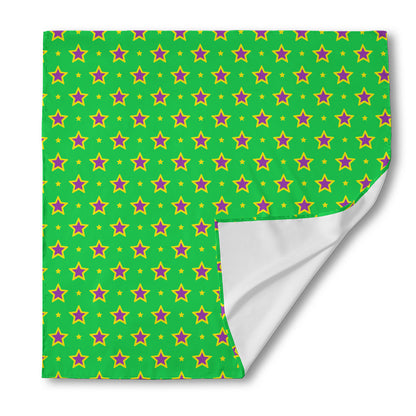 Mardi Gras Star Pattern Print Silk Bandana