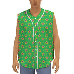 Mardi Gras Star Pattern Print Sleeveless Baseball Jersey