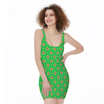 Mardi Gras Star Pattern Print Sleeveless Bodycon Dress