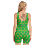 Mardi Gras Star Pattern Print Sleeveless One Piece Swimsuit