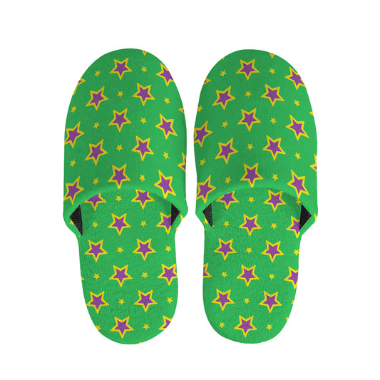 Mardi Gras Star Pattern Print Slippers