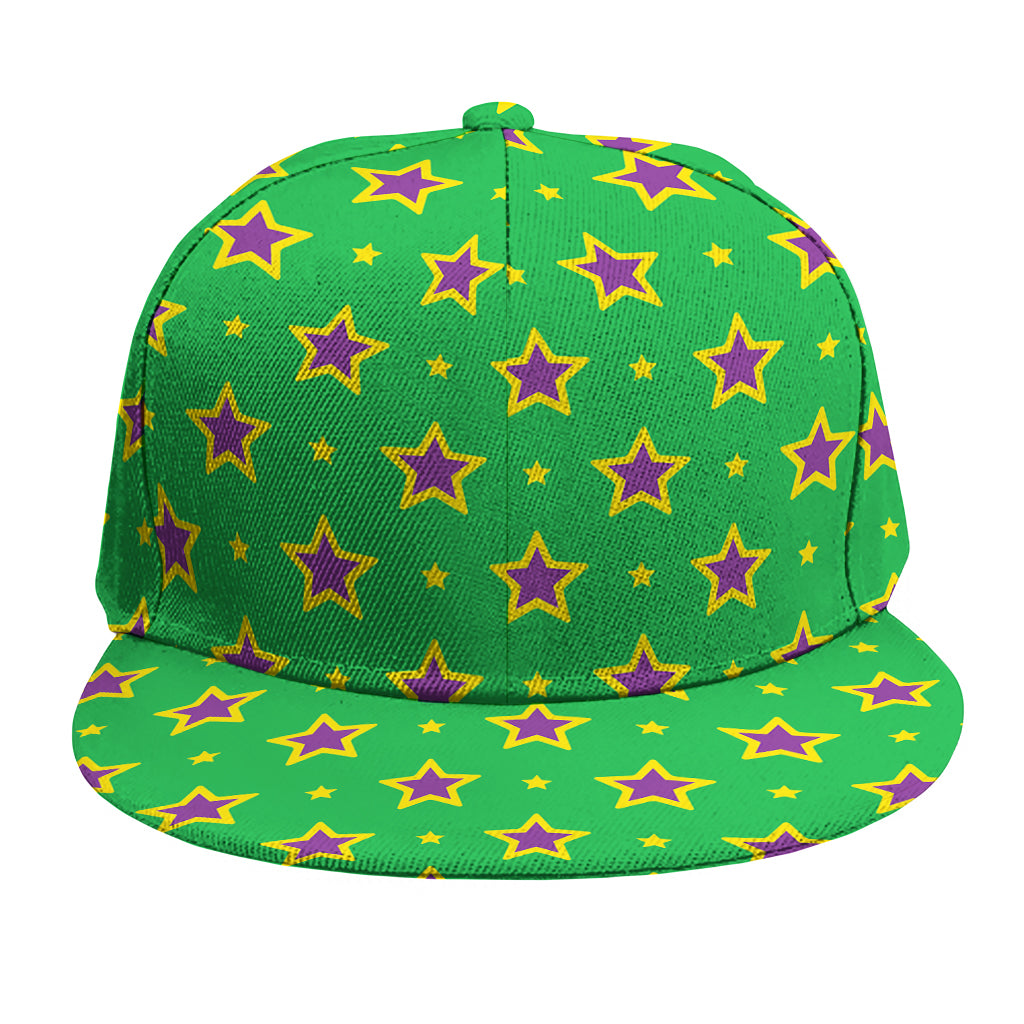 Mardi Gras Star Pattern Print Snapback Cap