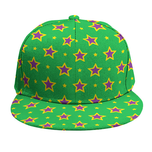 Mardi Gras Star Pattern Print Snapback Cap