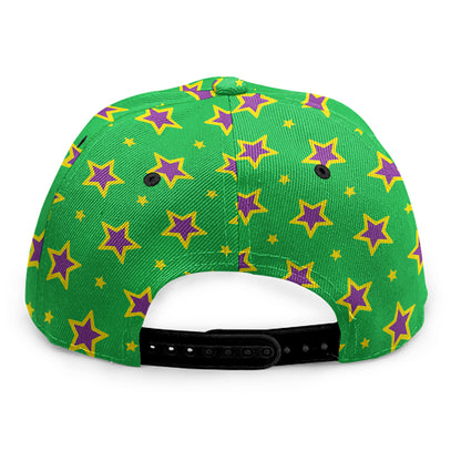 Mardi Gras Star Pattern Print Snapback Cap