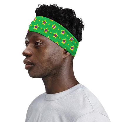Mardi Gras Star Pattern Print Sports Headband