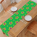 Mardi Gras Star Pattern Print Table Runner