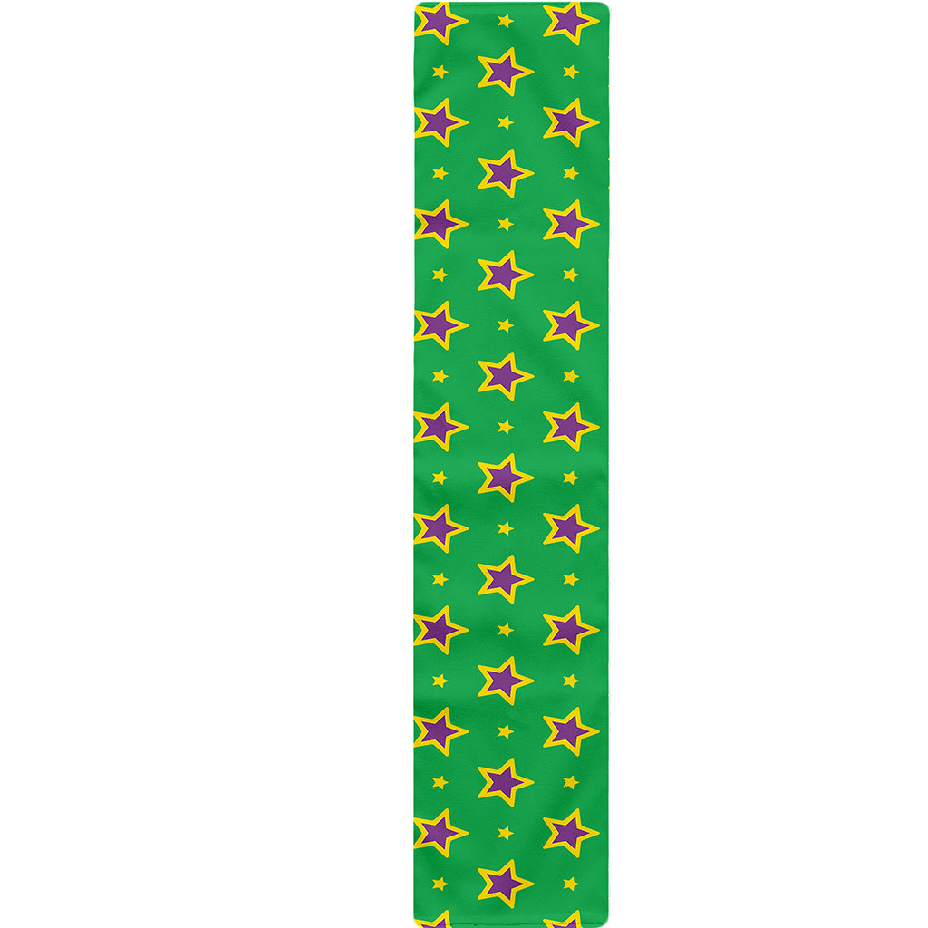 Mardi Gras Star Pattern Print Table Runner