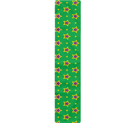 Mardi Gras Star Pattern Print Table Runner