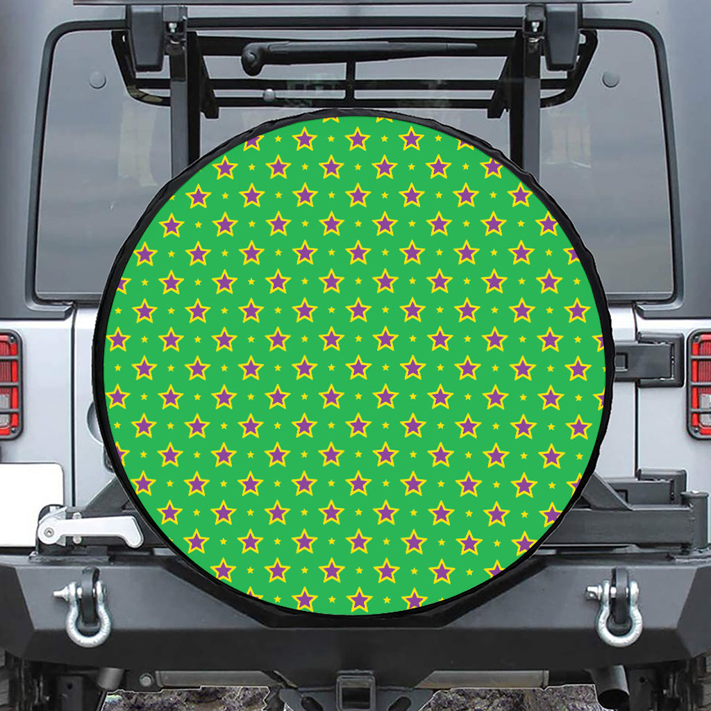 Mardi Gras Star Pattern Print Tire Cover