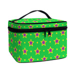 Mardi Gras Star Pattern Print Travel Makeup Bag