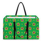 Mardi Gras Star Pattern Print Utility Tote Bag