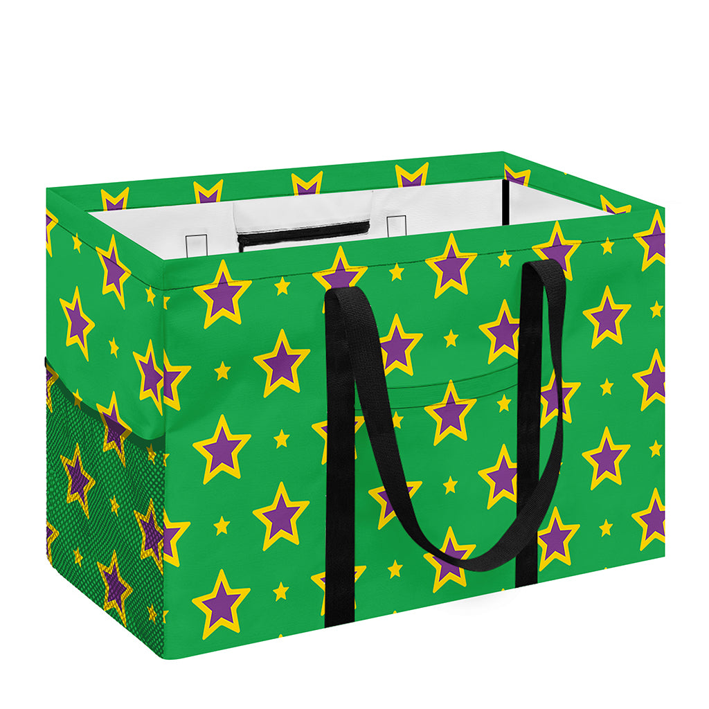 Mardi Gras Star Pattern Print Utility Tote Bag