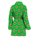 Mardi Gras Star Pattern Print Women's Bathrobe