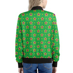 Mardi Gras Star Pattern Print Women's Bomber Jacket