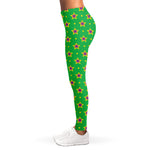Mardi Gras Star Pattern Print Women's Leggings