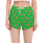 Mardi Gras Star Pattern Print Women's Split Running Shorts