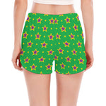 Mardi Gras Star Pattern Print Women's Split Running Shorts
