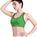 Mardi Gras Star Pattern Print Women's Sports Bra