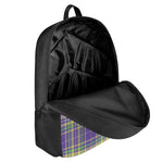 Mardi Gras Tartan Plaid Pattern Print 17 Inch Backpack