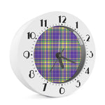 Mardi Gras Tartan Plaid Pattern Print Alarm Clock