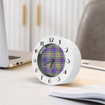 Mardi Gras Tartan Plaid Pattern Print Alarm Clock