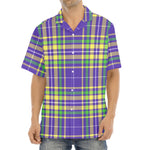 Mardi Gras Tartan Plaid Pattern Print Aloha Shirt