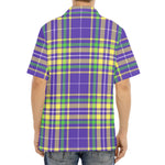 Mardi Gras Tartan Plaid Pattern Print Aloha Shirt