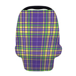 Mardi Gras Tartan Plaid Pattern Print Baby Seat Cover