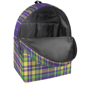 Mardi Gras Tartan Plaid Pattern Print Backpack