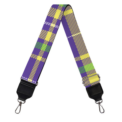 Mardi Gras Tartan Plaid Pattern Print Bag Strap