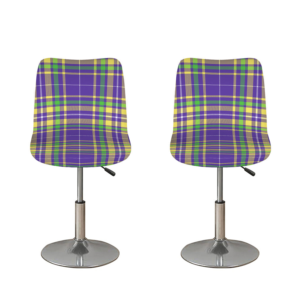 Mardi Gras Tartan Plaid Pattern Print Bar Stool Covers