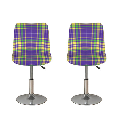 Mardi Gras Tartan Plaid Pattern Print Bar Stool Covers