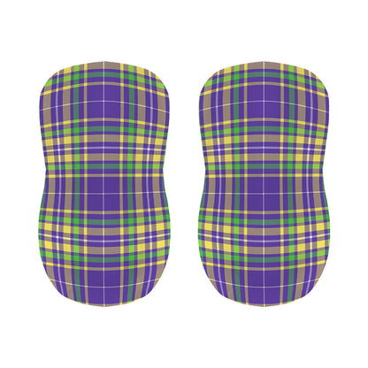 Mardi Gras Tartan Plaid Pattern Print Bar Stool Covers