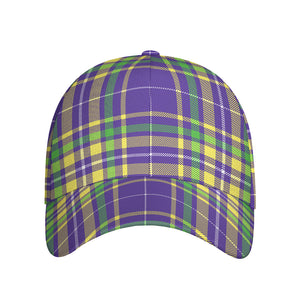 Mardi Gras Tartan Plaid Pattern Print Baseball Cap