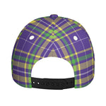 Mardi Gras Tartan Plaid Pattern Print Baseball Cap