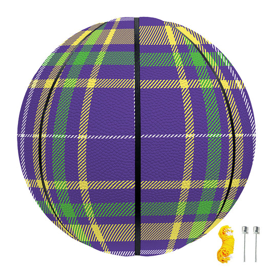 Mardi Gras Tartan Plaid Pattern Print Basketball