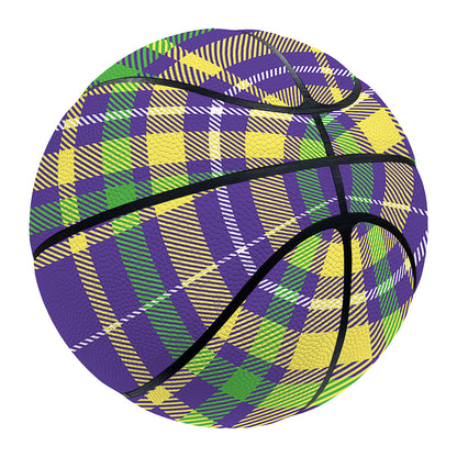 Mardi Gras Tartan Plaid Pattern Print Basketball