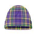 Mardi Gras Tartan Plaid Pattern Print Beanie