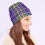 Mardi Gras Tartan Plaid Pattern Print Beanie